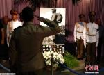 士兵在卡斯特罗画像前敬礼。 - 福建新闻