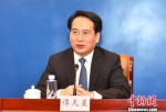 6月26日，国务院侨务办公室副主任谭天星在福州出席第九届世界华文传媒论坛新闻发布会。吕明　摄 - 外事侨务办