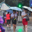 图为民众打伞在雨中行走。 骆云飞 摄 - 福建新闻