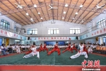 泉州南少林国际学校校队为台湾营员展示武术表演。　陈龙山 摄 - 福建新闻