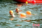 　　两岸泳者“客家母亲河”汀江水域角逐竞技。　龚雯 摄 - 福建新闻