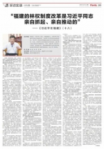 "福建林权制度改革是习近平同志亲自抓起亲自推动的" - 福建新闻