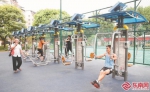 人们在福州台江智慧体育公园健身。 - 福建新闻